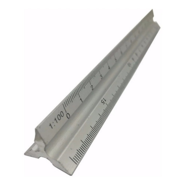 Escalímetro Triangular 30cm Nº01 Metal Jfkas 2160