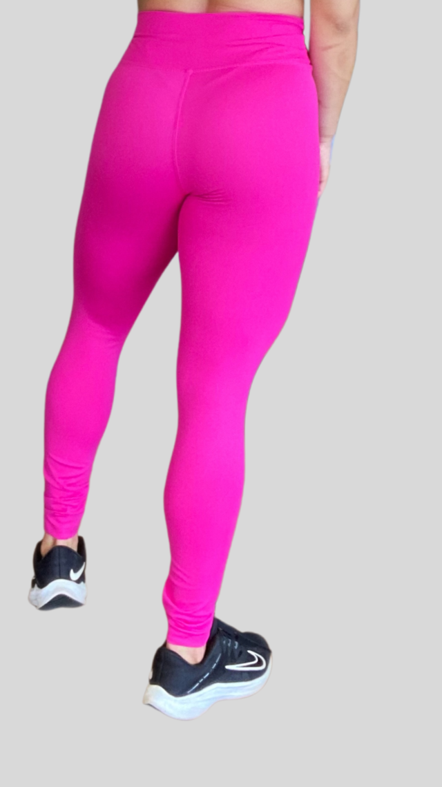 Calça Legging Academia Poliamida Lisa, (Rosa Pink)