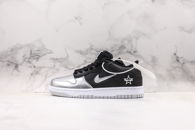 nike sb dunk low supreme jewel swoosh silver