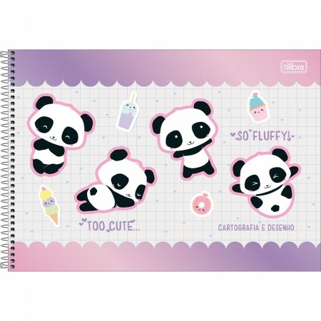 Caderno com 19 Desenhos de Panda para Colorir