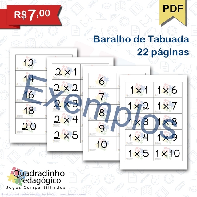 Jogo BARALHO DA TABUADA PDF