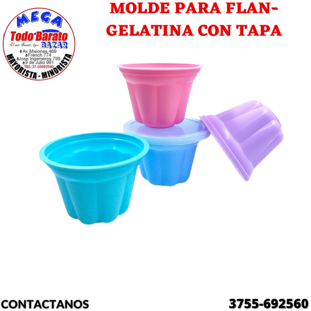 Molde de plástico para gelatina con tapa azul Boris 1.90 lts - Veana Online