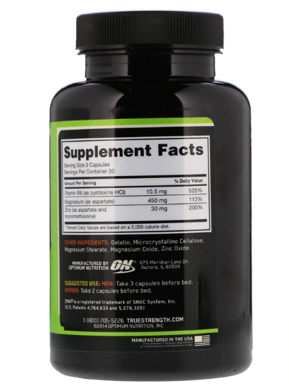 Zma Optimum Nutrition Caps Suplementos Muscle