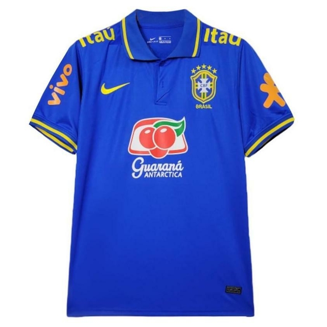 Camisa Polo Brasileira Treino - Torcedor Nike Masculina - Azul