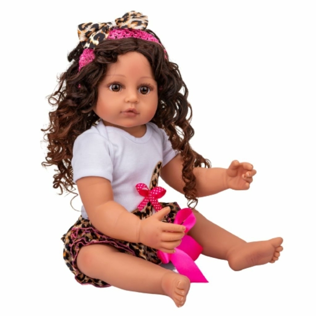 Boneca Bebê Reborn Morena Com Cílios e Sapatinhos - Bebê Reborn
