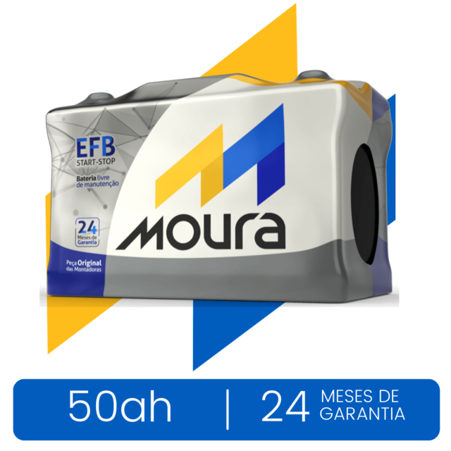 Bateria Moura EFB 50Ah MF50ED Para Carro com Start-Stop - Loja GRU Baterias