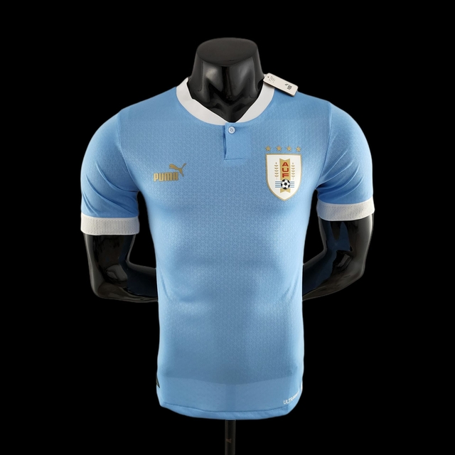 Camisa Seleção do Uruguai Home 22 23 Jogador Puma Masculina Azul Celeste