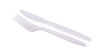 Kit garfo + faca refeição forte + guardanapo branco caixa com 250