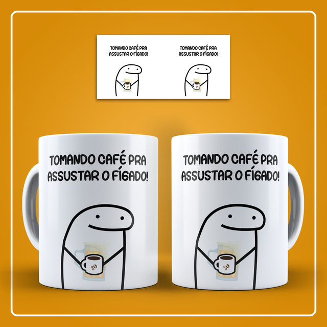 Caneca Flork meme divertida mae na volta a gente compra - Branco