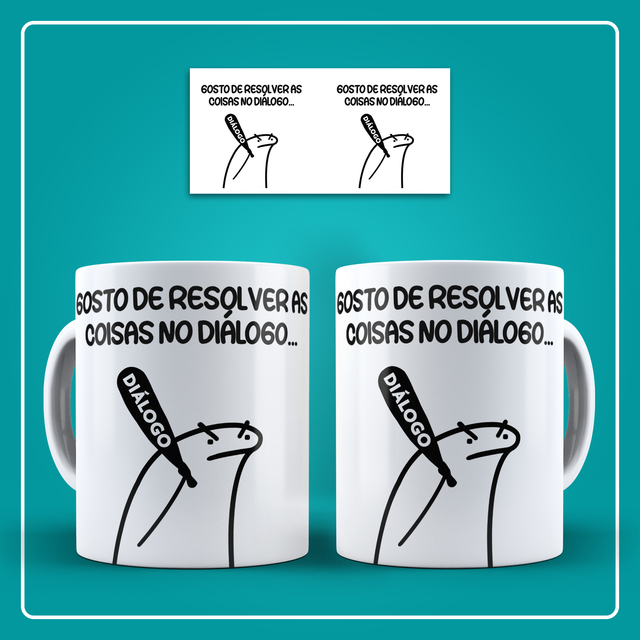 Caneca Flork Meme Gosto De Resolver As Coisas Com Calma