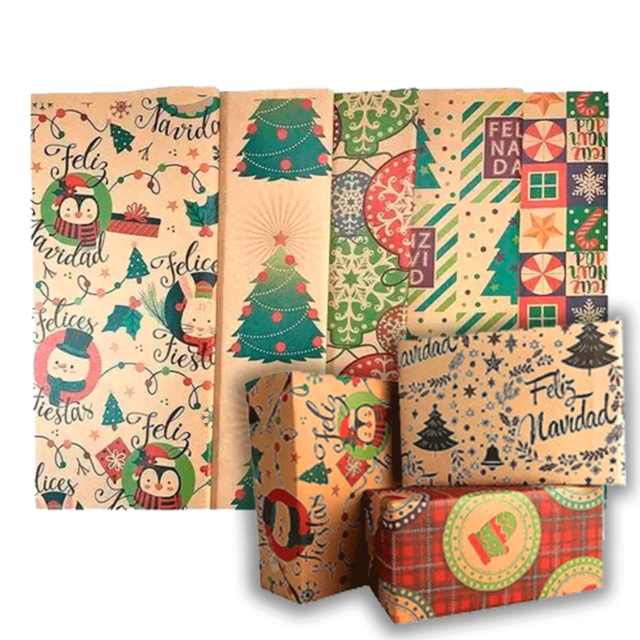 25 Pliegos De Papel Para Envolver Regalos KRAFT