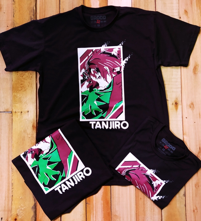 Camiseta 100% algodão, estampa do caçador de demônios Tanjiro