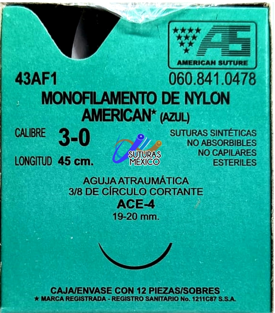 Nylon Aguja De Mm Cortante Hebra Azul Marca American