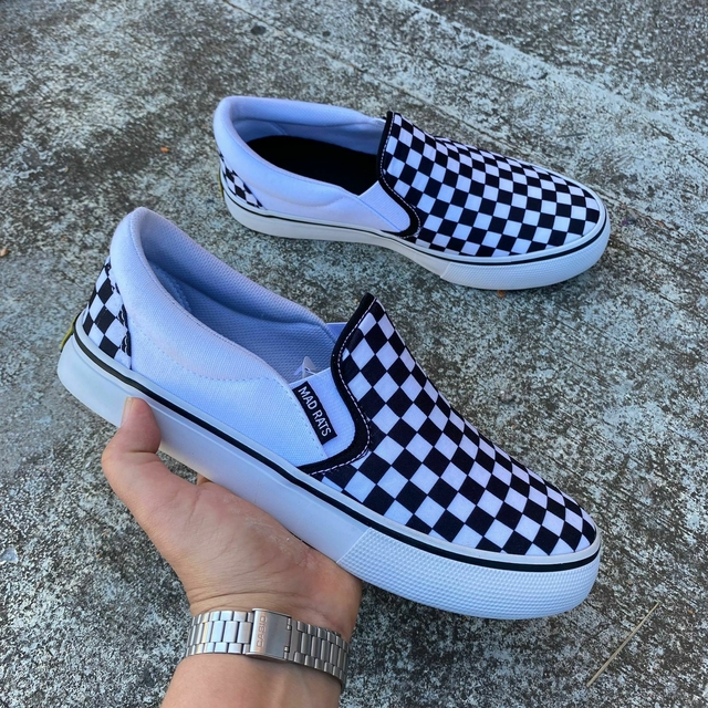 Tênis Slip On Xadrez Mad Rats Unissex - Maduda Shop