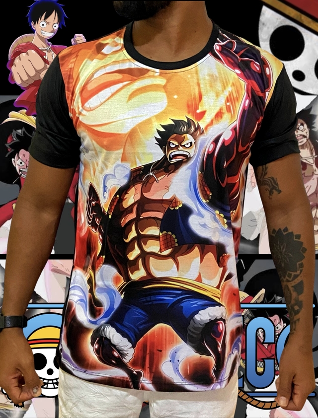 Compre One Piece Loffy Gear 4 Macaco D. Luffy ferro em remendos para roupas  de transferência de calor diy camiseta adesivos térmicos decoração  impressão