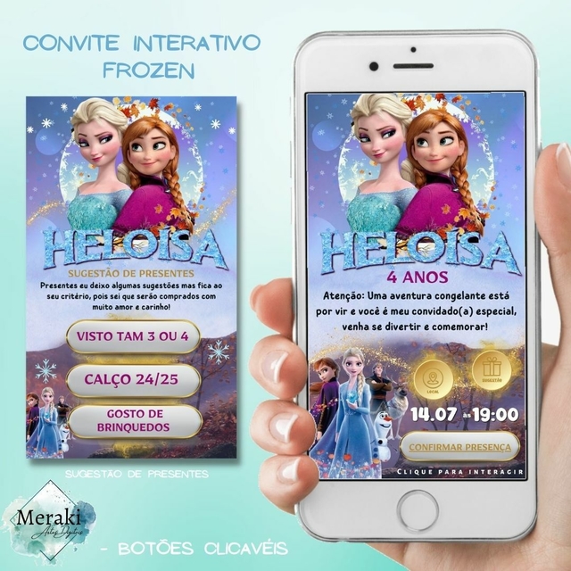 Criar convite de Frozen online grátis