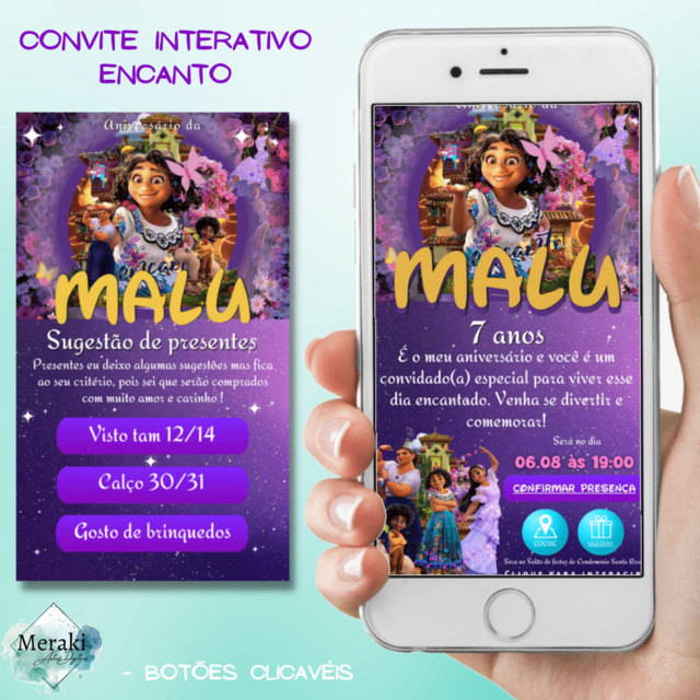 Grátis - Fazer convite online convite digital aniversário encanto