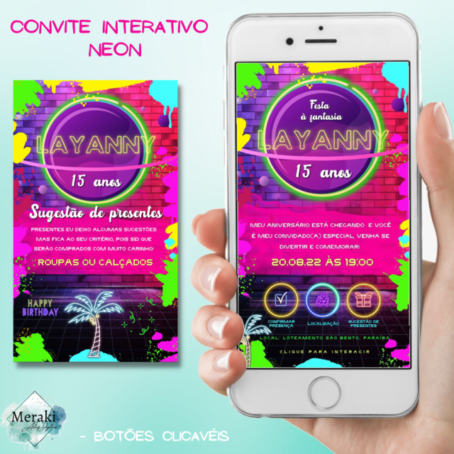 Convite de Aniversário Virtual Interativo - Adulto