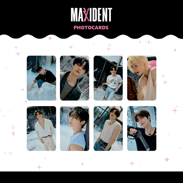 Kit Photocards Stray Kids Maxident (frente e verso)