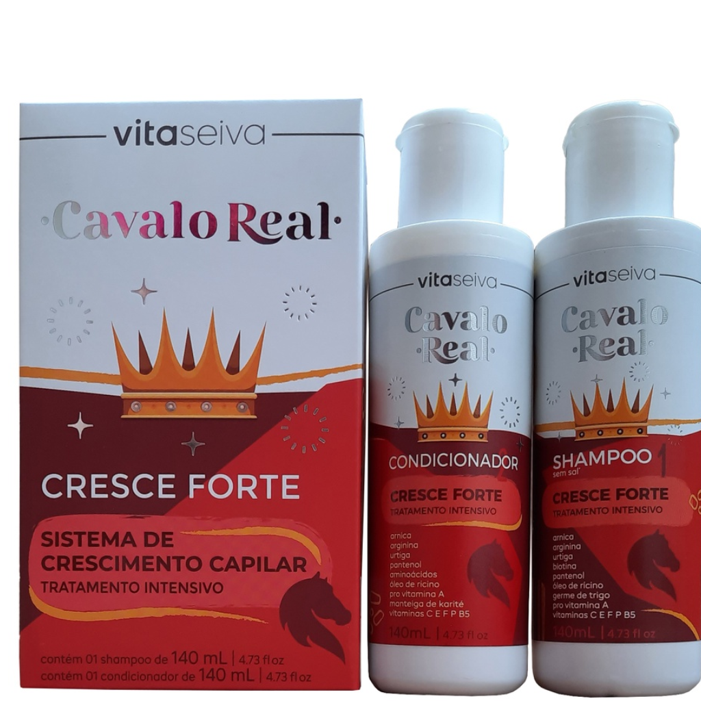 Kit Cresce Forte Cavalo Real Vita Seiva 140ml