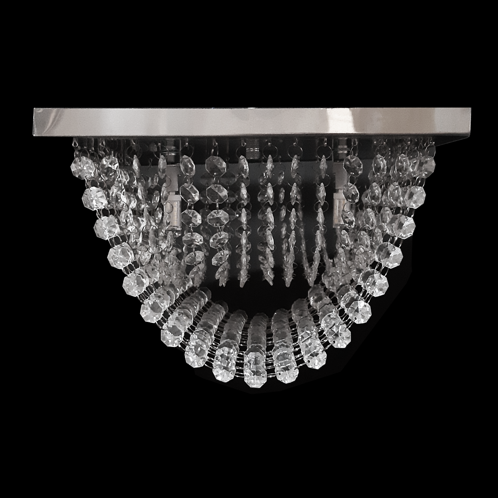 Lustre Plafon Quadrado Para Sala De Jantar Para 12 Leds De Cristal