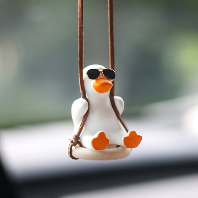 Pato Branco Balanço Legal Gesso com Óculos de Sol Decoraço Carro Espelho  Retrovisor - Fgomeshop