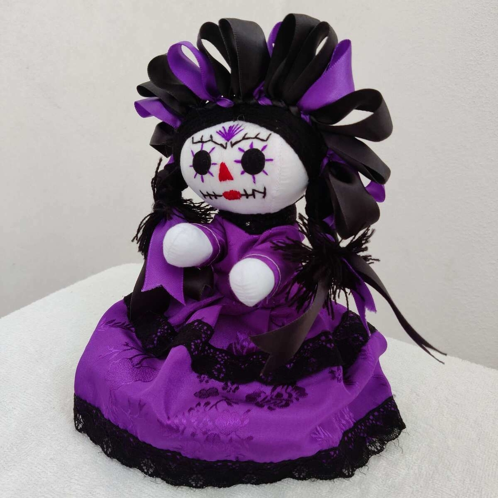 Muñeca Lelé Catrina Dia de Muertos 20 Otomí 100 Artesanal