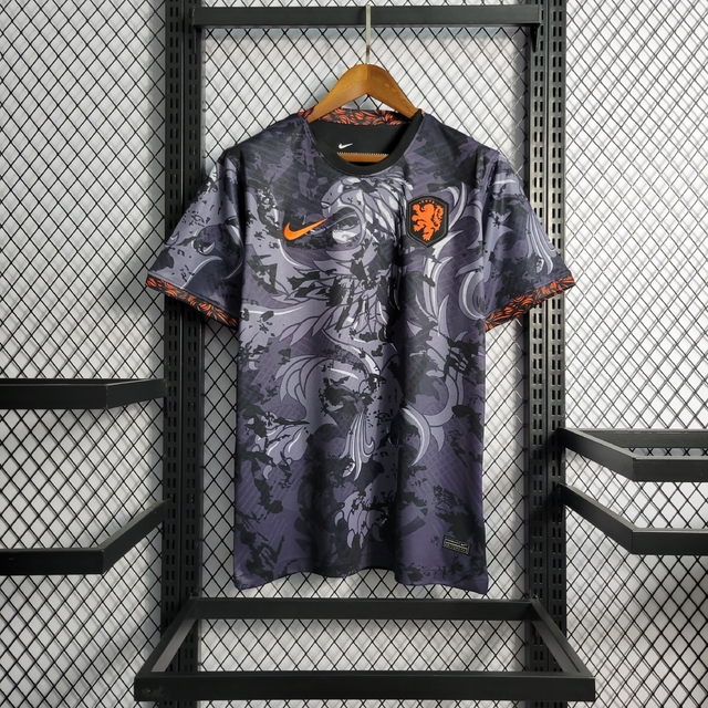 Camisa Holanda TREINO 22/23 - Torcedor Nike Masculina - Preta