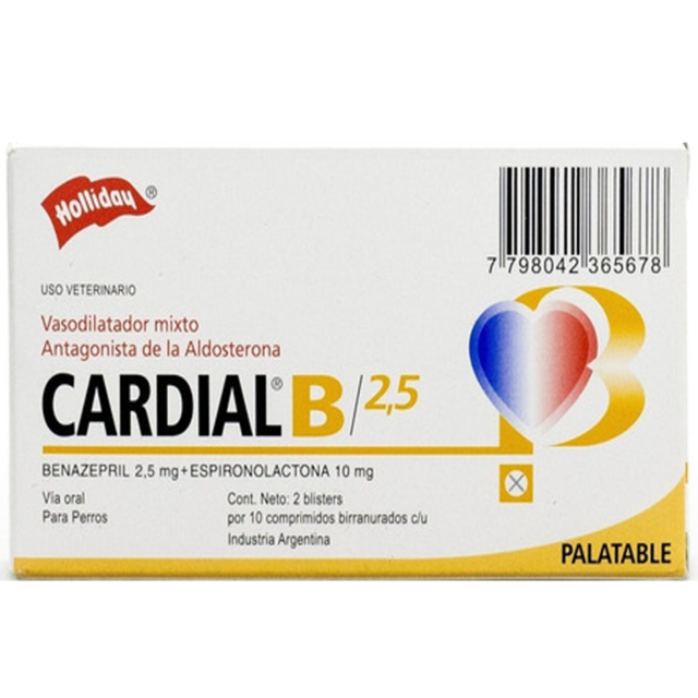 Cardial B 2.5 Mg 20 Tabletas - Comprar En URBAN VET MEX