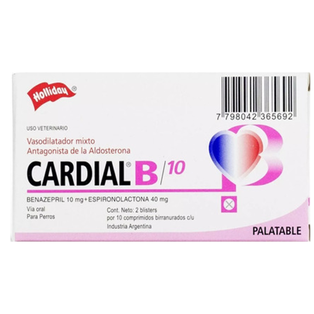 Cardial B 10 Mg 20 Tabletas - Comprar En URBAN VET MEX