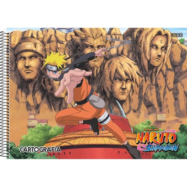 Caderno Cartografia e Desenho Espiral Capa Dura 60 Fls Naruto