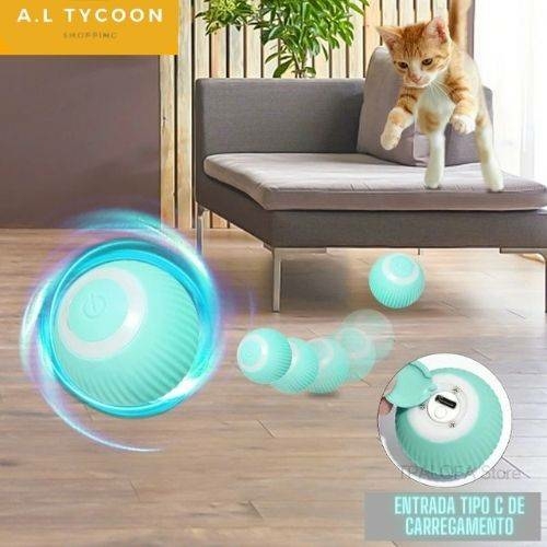 Brinquedo para Gato Bola de Brinquedo com Luz Led Rotação Automática de 360  Graus e Carregamento Usb Brinquedo Interativo para Gato para Animais De