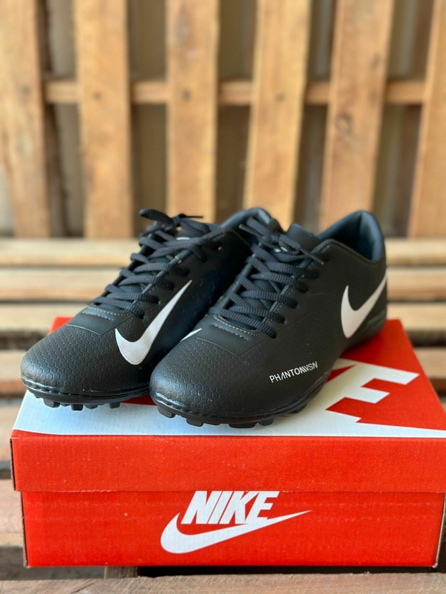 Chuteira Society Phanton Masculino Nike Preto E Branco