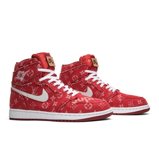 Red Ribbon Recon X Air Jordan Retro High Supreme Louis Vuitton C