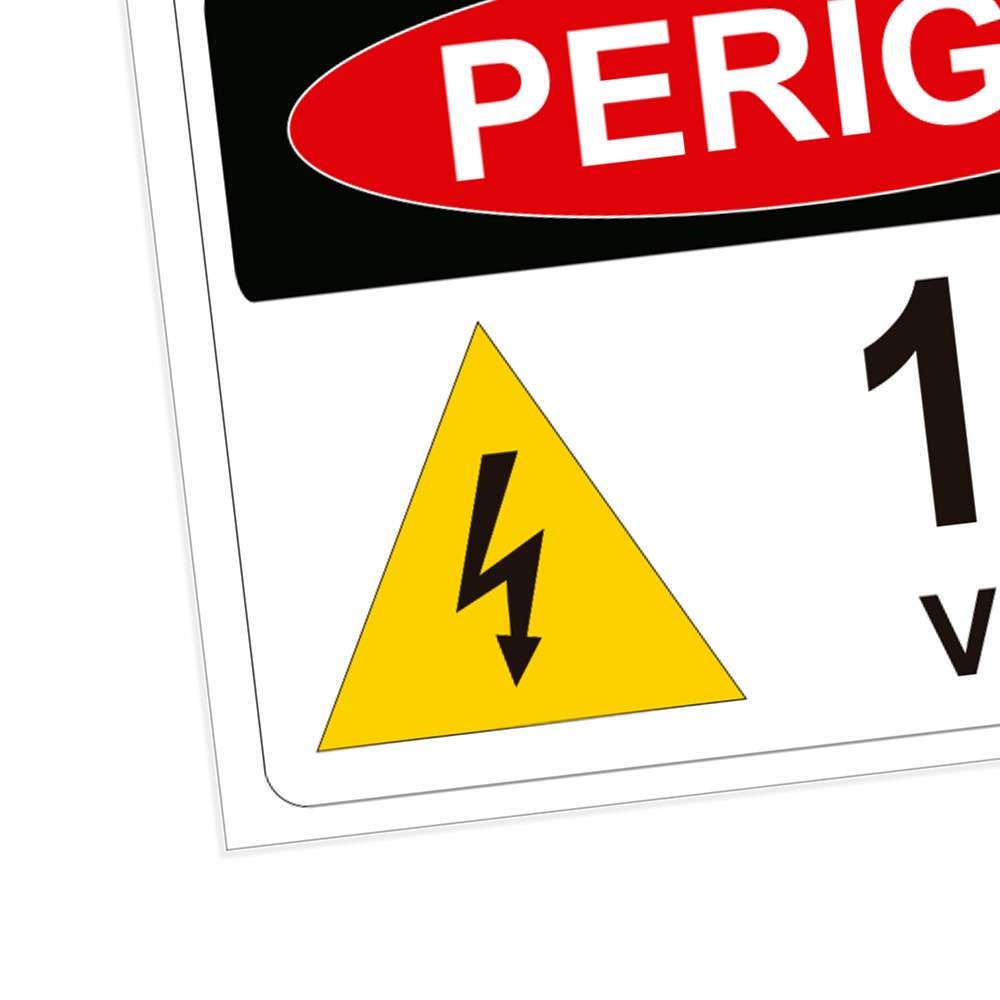 Placa de Sinalização Perigo 110 Volts em Pvc