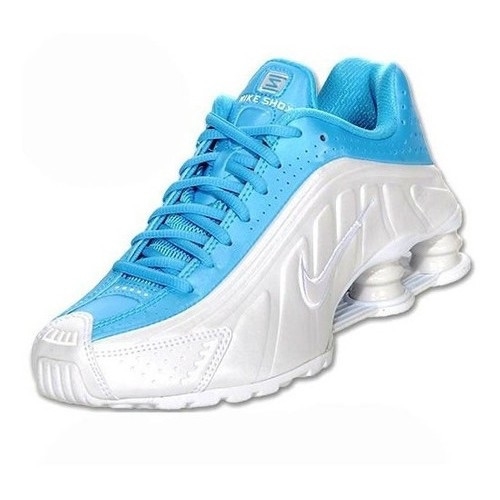 Tênis Nike Shox 4 Molas azul e branco al multimarcas