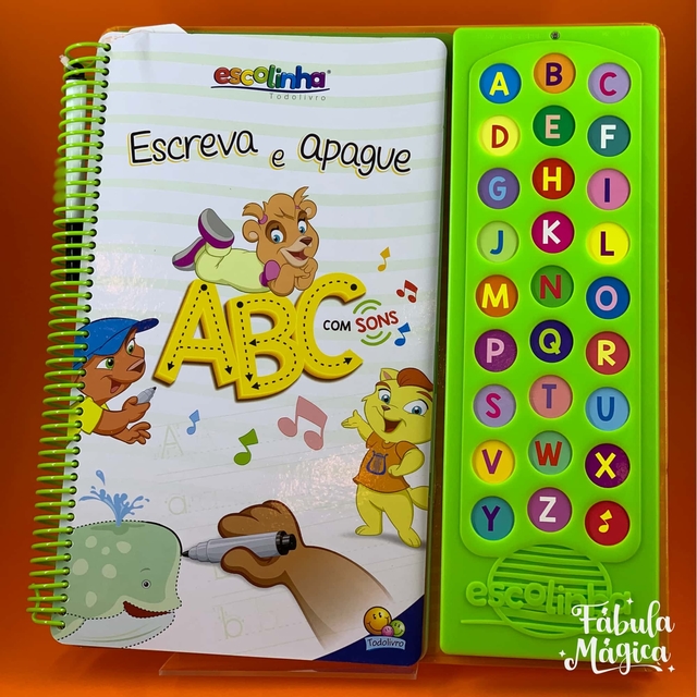 Livro Infantil Alfabetização: Hora de Aprender Alfabeto com Quebra Cabeça -  Escolinha Todolivro - Escreve e Apaga