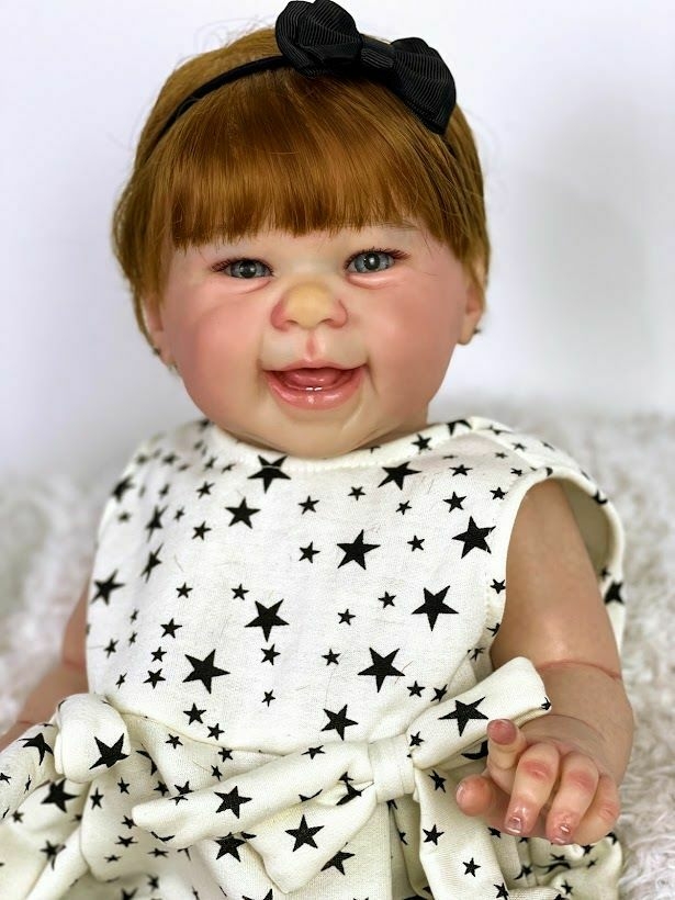 Boneca Bebê Reborn Corpo De Silicone Ruiva+enxoval Completo