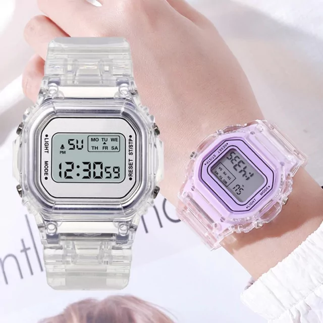 Registro máquina hazlo plano Reloj Digital transparente para Mujer, Reloj vintage