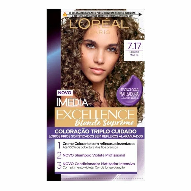 Kit 3 Coloração Diarichesse 7 Louro + Mini OX 15vol – LOréal