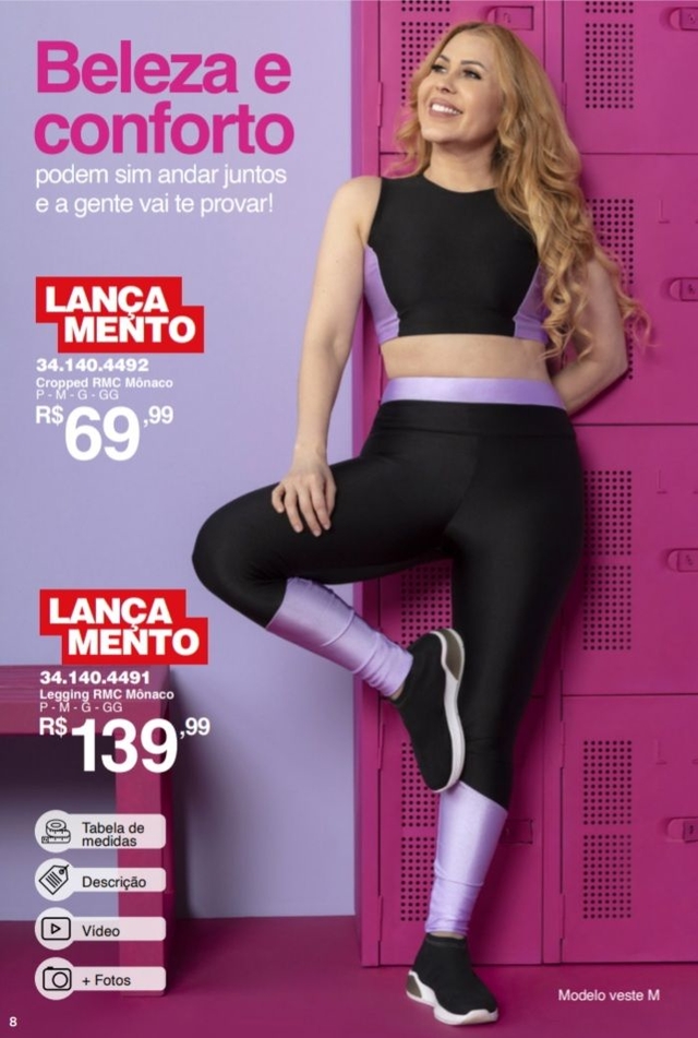Calça Legging Meia Cinta Academia Romance Fitness Feminino