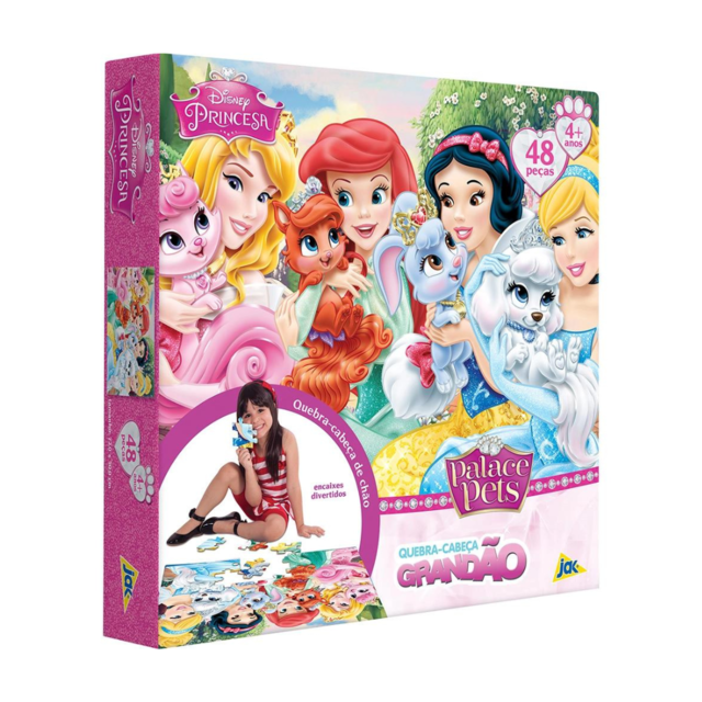 Quebra Cabeça Puzzle Princesas Disney 48 Peças Grandes Jak