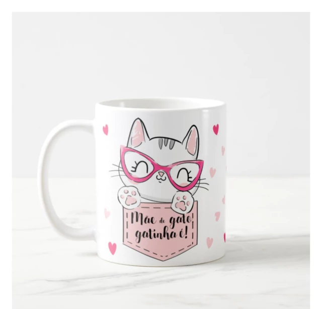 Caneca Feminina Presente M E De Gato Gatinha Personalizada