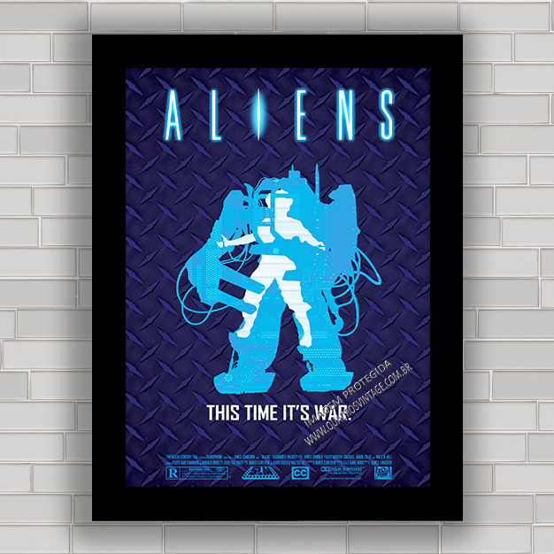 Quadro De Cinema Filme Aliens Quadros Vintage