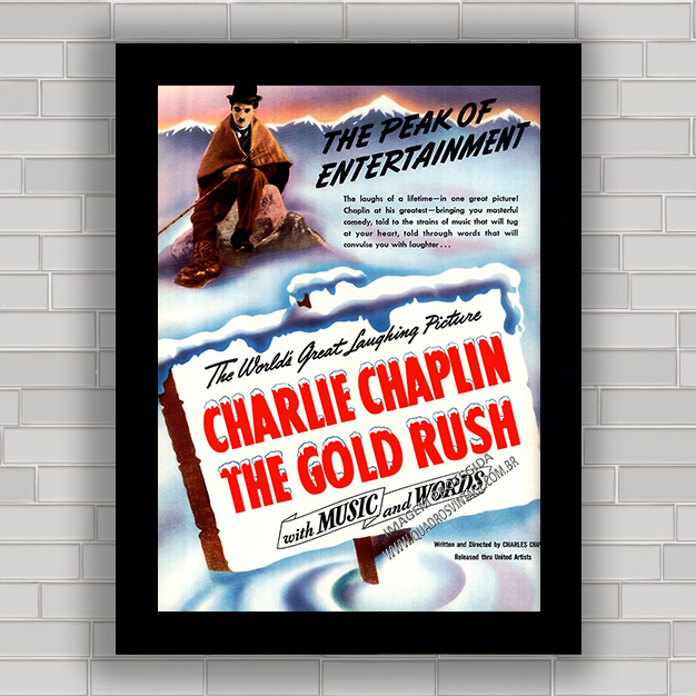 QUADRO DE CINEMA CHARLIE CHAPLIN GOLD RUSH