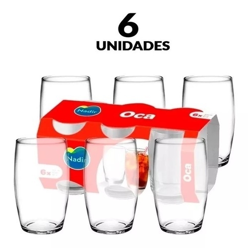 Jogo de Copos de Vidro 300ml 6 Peças Nadir - Oca Long Drink - Copo