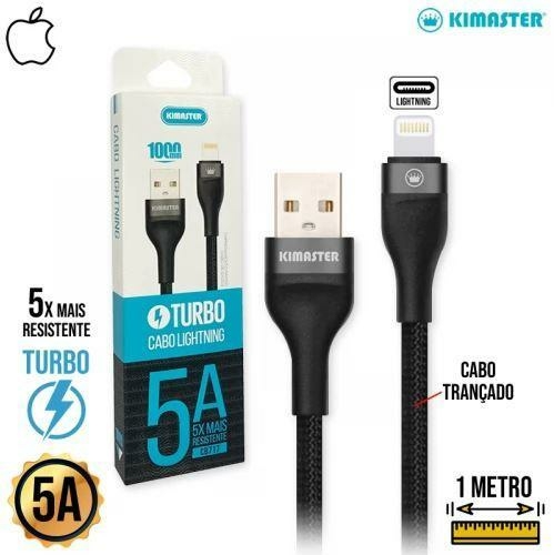 Cabo Carregador Turbo Tipo C- Kimaster Cb736 Linha Premium 5.A Blindad