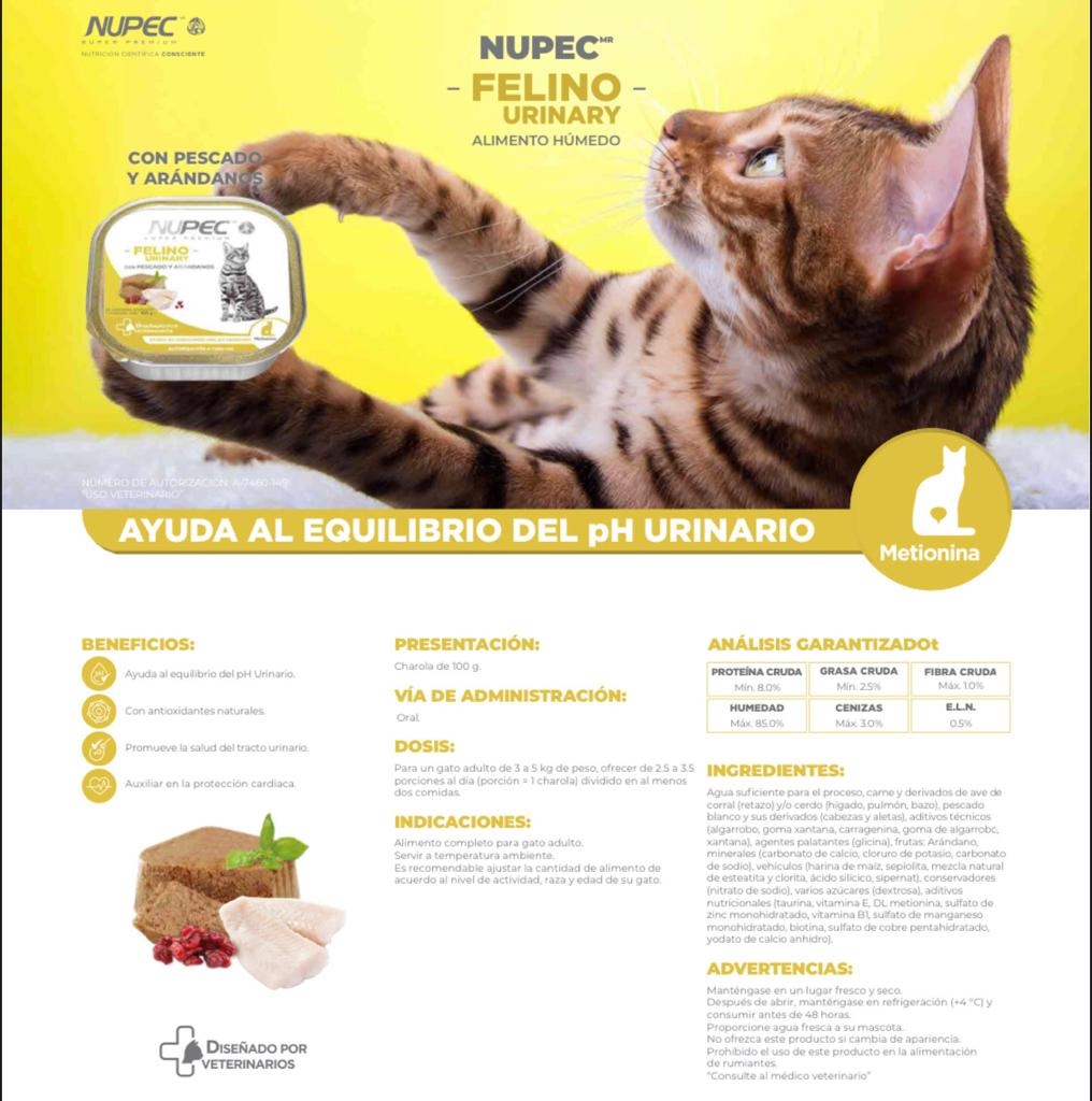 Nupec Alimento húmedo Hairball y Urinary 4 charolas