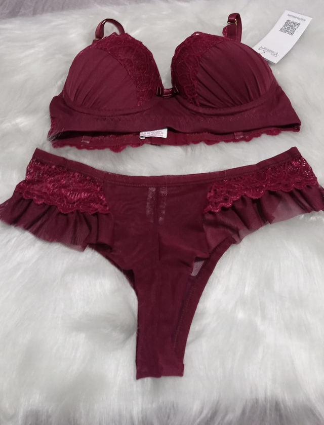 Lingerie Vinho Rendada Bojo Comprar Em Dasilu