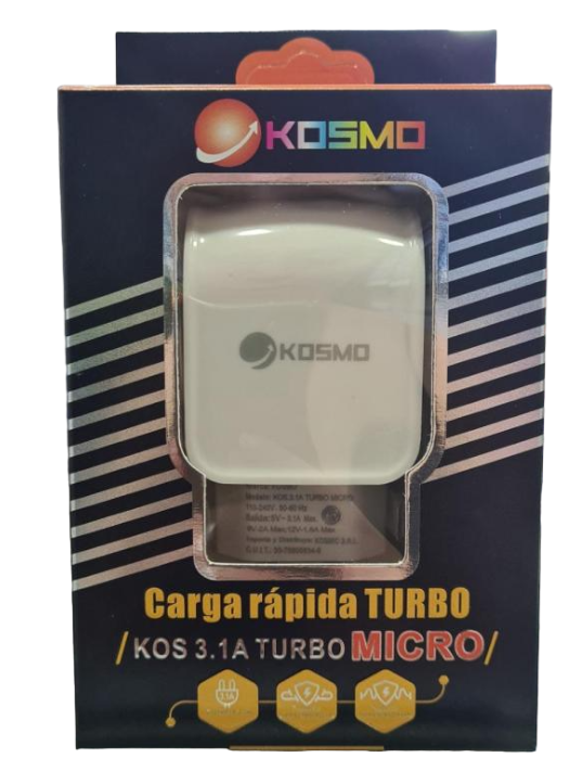 CABEZAL CARGADOR KOSMO USB+C 20W